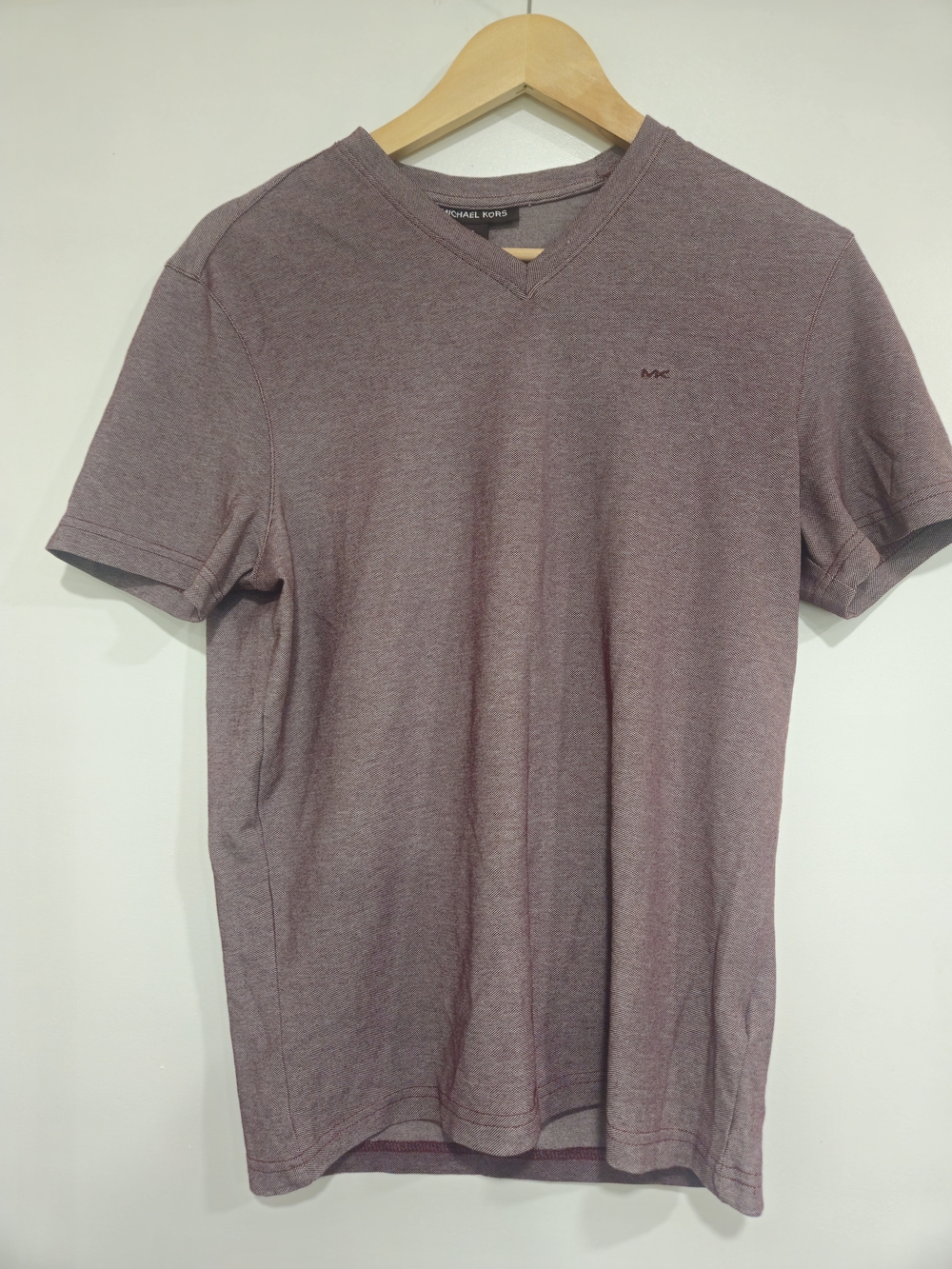 Michael Kors Mauve Men's Short-Sleeve V-Neck Tee Size S